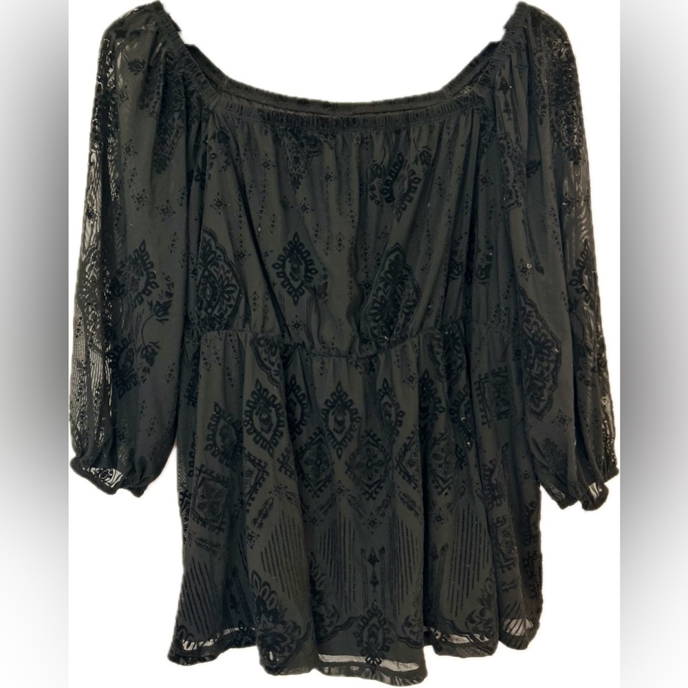 Torrid Sz 1 Black 3/4 sleeve Blouse